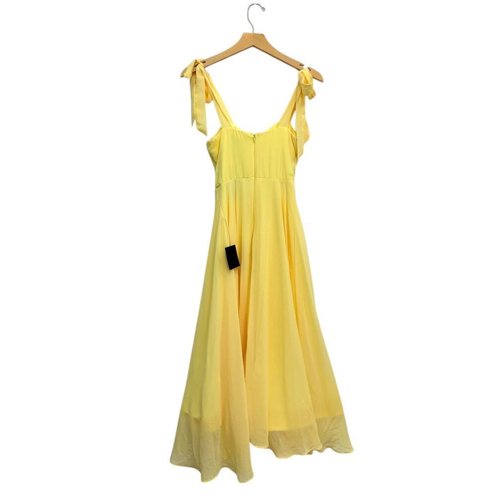 Lulus Sophisticated Charisma Light Yellow Tie-Strap A-Line Midi Dress size XS - Picture 2 of 6